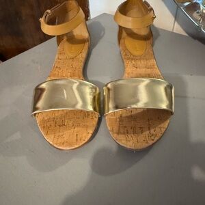 See by Chloe Gold Sandals with Tan Straps